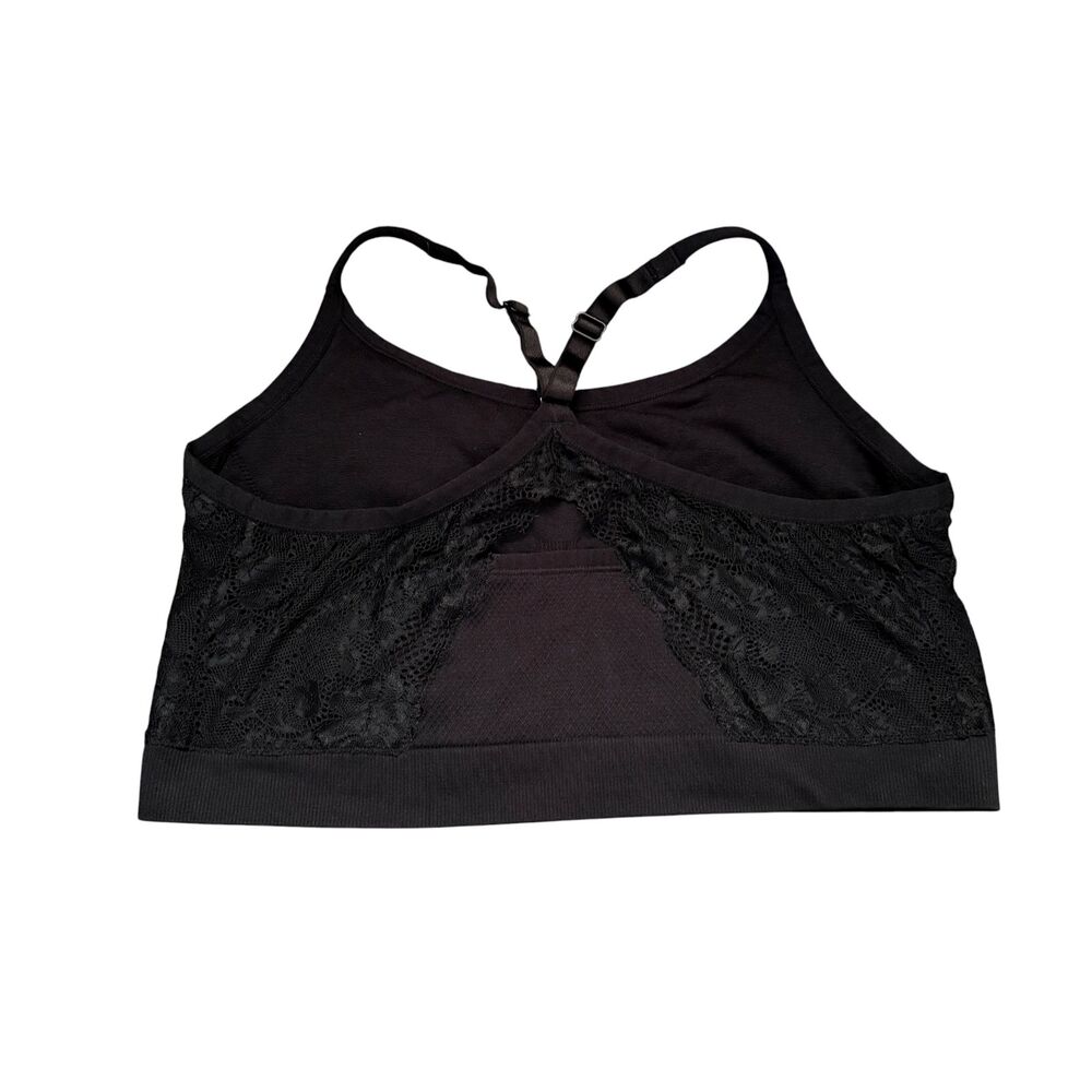 Torrid Bralette 3X 22/24 Black Seamless Unlined Lace Racerback Wireless Stretch - Picture 6 of 9